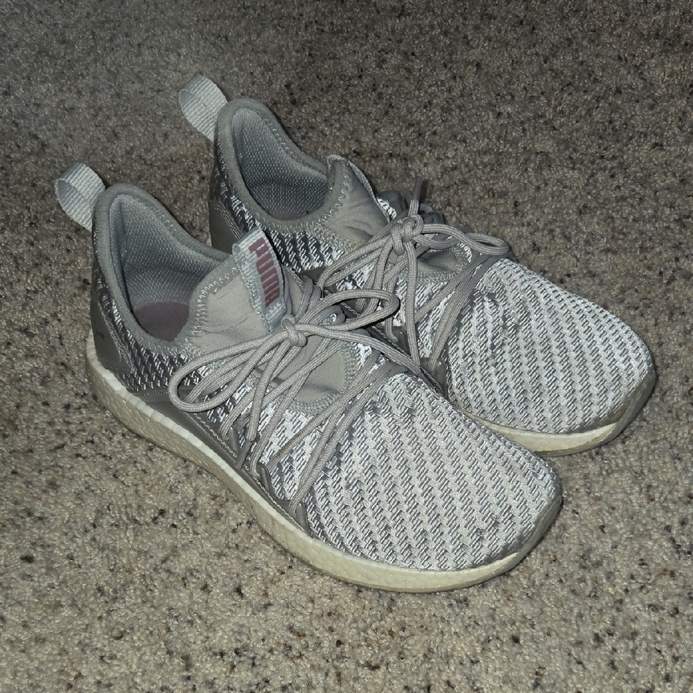 Puma Women's Gray Knit Sneakers